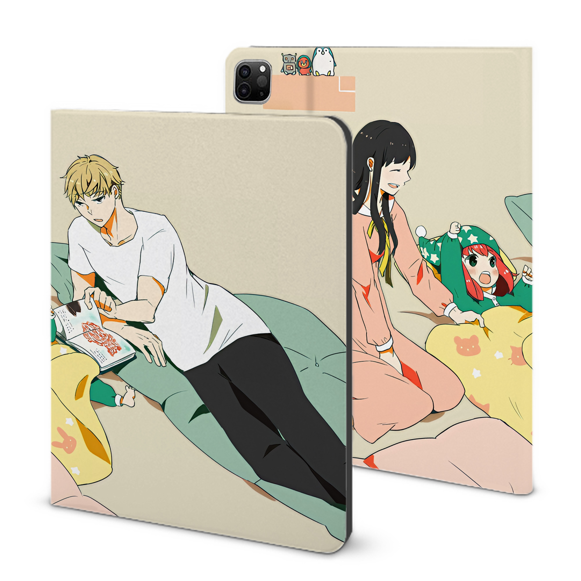 （画像用） SPY×FAMILY间谍家家酒 IPad ケース ブック型 PUレザー TPU 耐衝撃 軽量 薄型 ペン収納なし 全面保護 IPad 各モデル対応
